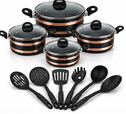 BLACK & GOLDEN COOKWARE SET
