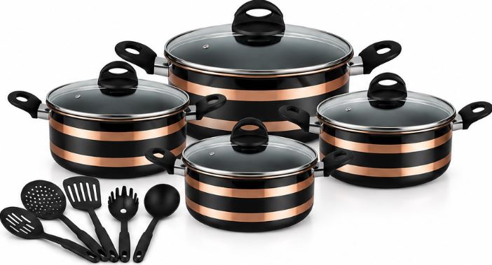 BLACK & GOLDEN COOKWARE SET